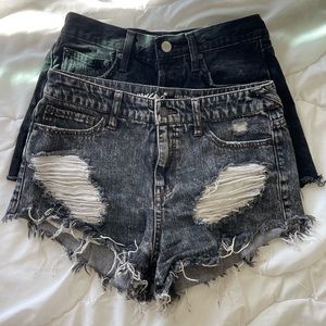 BUNDLE: 2 Pairs Black Denim Shorts